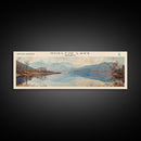 Nueltin Lake Framed Canvas Print, Lake House Decor, Panoramic Wall Art, Travel Poster, Beautiful Landscape Painting, Living Room Decor