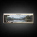 Otis Reservoir Massachusetts Framed Canvas Print, Lake House Decor, Panoramic Wall Art, Travel Poster, Landscape Painting, Bedroom Decor