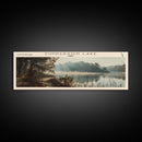Punderson Lake Ohio Framed Canvas Print, Lake House Decor, Panoramic Travel Poster, Scenic Wall Art, Bedroom Decor