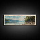 Raystown Lake Pennsylvania Framed Canvas Print, Lake House Decor, Wall Art, Panoramic Travel Poster, Scenic Landscape Painting, Modern Art