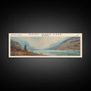 Saint Mary Lake Montana Framed Canvas Print, Lake House Decor, Panoramic Wall Art, Travel Poster, Scenic Lake Painting, Living Room Decor