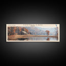 Sawmill Lake Indiana Framed Canvas Print, Lake House Decor, Panoramic Wall Art, Travel Poster, Serene Lake Painting, Bedroom Decor