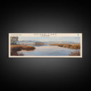 Silver Lake California Panoramic Framed Canvas Print, Lake House Decor, Wall Art, Travel Poster, Beautiful Lake Scene, Bedroom Decor