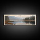 Twin Lakes Panoramic Wall Art, Framed Canvas Print, Lake House Decor, Travel Poster, Scenic Lake Scene, Living Room Art