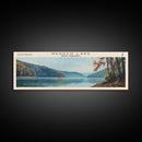 Warden Lake West Virginia Panoramic Wall Art, Framed Canvas Print, Lake House Decor, Travel Poster, Scenic Lake Scene, Living Room Art