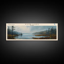 Webb Lake Maine Panoramic Wall Art, Framed Canvas Print, Lake House Decor, Travel Poster, Beautiful Lake Scene, Bedroom Decor