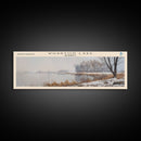 Wharton Lake Panoramic Wall Art, Framed Canvas Print, Lake House Decor, Travel Poster, Beautiful Lake Scene, Living Room Art