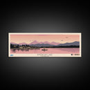 American Lake Colorado Framed Canvas Print, Panoramic Travel Poster, Pop Art, Midcentury Modern Wall Art, Scenic Bedroom Art