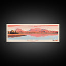 Bartlett Lake Arizona Framed Canvas Print, Panoramic Wall Art, Midcentury Modern, Pop Art, Travel Poster, Scenic Bedroom Art