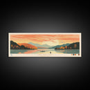 Cave Run Lake Kentucky Framed Canvas Print, Midcentury Modern Panoramic Wall Art, Living Room Decor, Pop Art, Travel Poster Art, Nature Art, Lake House Decor