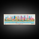 East Reservoir Ohio Framed Canvas Print, Panoramic Art, Midcentury Modern, Pop Art, Bedroom Wall Decor, Travel Poster, Lake View Art