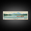 Echoing Lake Ontario Framed Canvas Print, Panoramic Art, Midcentury Modern, Pop Art, Bedroom Decor, Travel Poster, Lake View