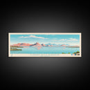 Elephant Butte Reservoir New Mexico Framed Canvas Print, Panoramic Wall Art, Midcentury Modern, Pop Art, Living Room Decor, Travel Poster, Lake Art