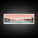 Ennadai Lake Nunavut Framed Canvas Print, Panoramic Wall Art, Midcentury Modern, Pop Art, Bedroom Decor, Travel Poster, Lake View