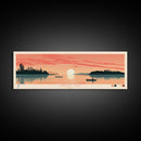 Findley Lake Ohio Framed Canvas Print, Panoramic Wall Art, Midcentury Modern, Pop Art, Bedroom Decor, Travel Poster, Nature Art, Artistic Decor