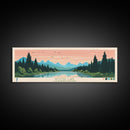 Goose Lake California Oregon Framed Canvas Print, Panoramic Wall Art, Midcentury Modern, Pop Art, Living Room Decor, Travel Poster, Lake View, Nature Art