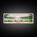 Grape Lake Ohio Framed Canvas Print, Panoramic Wall Art, Midcentury Modern, Pop Art, Living Room Wall Art, Travel Poster, Artistic Decor, Nature Art