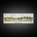 Great East Lake New Hampshire Framed Canvas Print, Panoramic Wall Art, Midcentury Modern, Pop Art, Living Room Decor, Travel Poster, Nature Art, Lake House Decor
