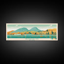 Greenwood Lake New York Framed Canvas Print, Panoramic Art, Midcentury Modern, Pop Art, Bedroom Decor, Travel Poster, Lake House Decor