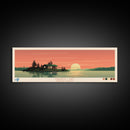 Harker Lake North Dakota Framed Canvas Print, Panoramic Wall Art, Midcentury Modern, Pop Art, Living Room Decor, Travel Poster, Lake House Art, Nature Art