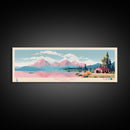 Jackson Lake Wyoming Framed Canvas Print, Panoramic Wall Art, Midcentury Modern, Pop Art, Bedroom Decor, Travel Poster, Nature Decor