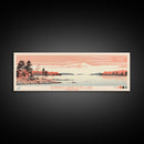 Jennings Randolph Lake Maryland Framed Canvas Print, Panoramic Wall Art, Midcentury Modern, Pop Art, Bedroom Art, Travel Poster, Lake House Art