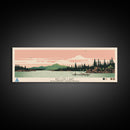 Keller Lake Northwest Territories Framed Canvas Print, Panoramic Art, Midcentury Modern, Pop Art, Living Room Wall Art, Travel Poster, Lake House Art