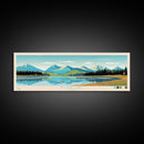 Kluane Lake Yukon Framed Canvas Print, Panoramic Art, Midcentury Modern, Pop Art, Living Room Decor, Travel Poster, Artistic Home Decor