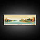 Knee Lake Manitoba Framed Canvas Print, Panoramic Wall Art, Midcentury Modern, Pop Art, Bedroom Art, Travel Poster, Lake House Art