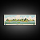 Lac La Plonge Saskatchewan Framed Canvas Print, Panoramic Wall Art, Midcentury Modern, Pop Art, Bedroom Art, Travel Poster, Living Room Decor