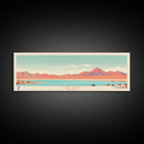 Lake Abert Oregon Framed Canvas Print, Panoramic Wall Art, Midcentury Modern, Pop Art, Bedroom Art, Travel Poster, Living Room Decor