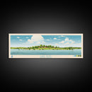 Lake Alice North Dakota Framed Canvas Print, Panoramic Wall Art, Midcentury Modern, Pop Art, Bedroom Decor, Travel Poster, Living Room Art
