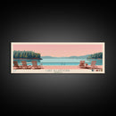 Lake Allatoona Georgia Framed Canvas Print, Panoramic Wall Art, Midcentury Modern, Pop Art, Living Room Decor, Travel Poster, Bedroom Art