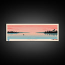 Lake Apopka Florida Framed Canvas Print, Panoramic Art, Midcentury Modern, Pop Art, Living Room Wall Art, Travel Poster, Lake House Decor
