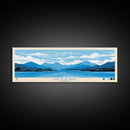Lake Blue Ridge Georgia Framed Canvas Print, Panoramic Art, Midcentury Modern, Pop Art, Living Room Wall Art, Travel Poster, Lake House Decor