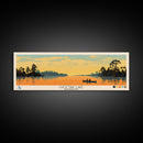 Lake Choctaw Framed Canvas Print, Panoramic Art, Midcentury Modern, Pop Art, Living Room Wall Art, Travel Poster, Lake House Decor
