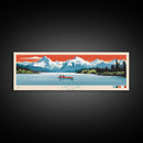 Lake Clark Alaska Framed Canvas Print, Panoramic Wall Art, Midcentury Modern, Pop Art, Bedroom Decor, Travel Poster, Living Room Art
