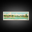 Lake Elkhorn Maryland Framed Canvas Print, Panoramic Wall Art, Midcentury Modern, Pop Art, Bedroom Decor, Travel Poster, Living Room Art