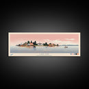 Lake Erie Ohio Pennsylvania Framed Canvas Print, Panoramic Art, Midcentury Modern, Pop Art, Living Room Wall Art, Travel Poster, Lake House Decor
