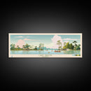 Lake Griffin Florida Framed Canvas Print, Panoramic Wall Art, Midcentury Modern, Pop Art, Bedroom Art, Travel Poster, Living Room Decor
