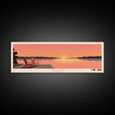 Lake Hope Ohio Framed Canvas Print, Panoramic Wall Art, Midcentury Modern, Pop Art, Bedroom Art, Travel Poster, Living Room Decor