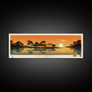 Lake Livingston Texas Framed Canvas Print, Panoramic Wall Art, Midcentury Modern, Pop Art, Bedroom Art, Travel Poster, Lake House Decor