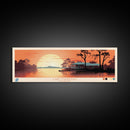 Lake Maurepas Louisiana Framed Canvas Print, Panoramic Wall Art, Midcentury Modern, Pop Art, Bedroom Art, Travel Poster, Lake House Decor