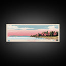 Lake Mendota Wisconsin Framed Canvas Print, Panoramic Wall Art, Midcentury Modern, Pop Art, Living Room Decor, Travel Poster