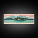 Lake Rabun Georgia Framed Canvas Print, Panoramic Wall Art, Midcentury Modern, Pop Art, Living Room Decor, Travel Poster, Lake House Art