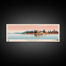 Lake Rossignol Nova Scotia Framed Canvas Print, Panoramic Wall Art, Midcentury Modern, Pop Art, Living Room Decor, Travel Poster, Lake House Art