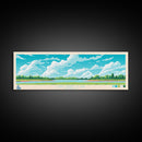 Lake Saint Clair Michigan Framed Canvas Print, Panoramic Wall Art, Midcentury Modern, Pop Art, Bedroom Art, Travel Poster, Lake House Decor