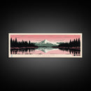 Lake Sammamish Washington Framed Canvas Print, Panoramic Wall Art, Midcentury Modern, Pop Art, Bedroom Art, Travel Poster, Lake House Decor