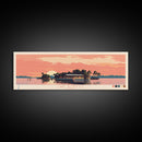 Lake Seminole Florida Framed Canvas Print, Panoramic Wall Art, Midcentury Modern, Pop Art, Bedroom Art, Travel Poster, Lake House Decor
