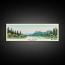 Lake Shasta California Framed Canvas Print, Panoramic Wall Art, Midcentury Modern, Pop Art, Living Room Decor, Travel Poster, Lake House Art
